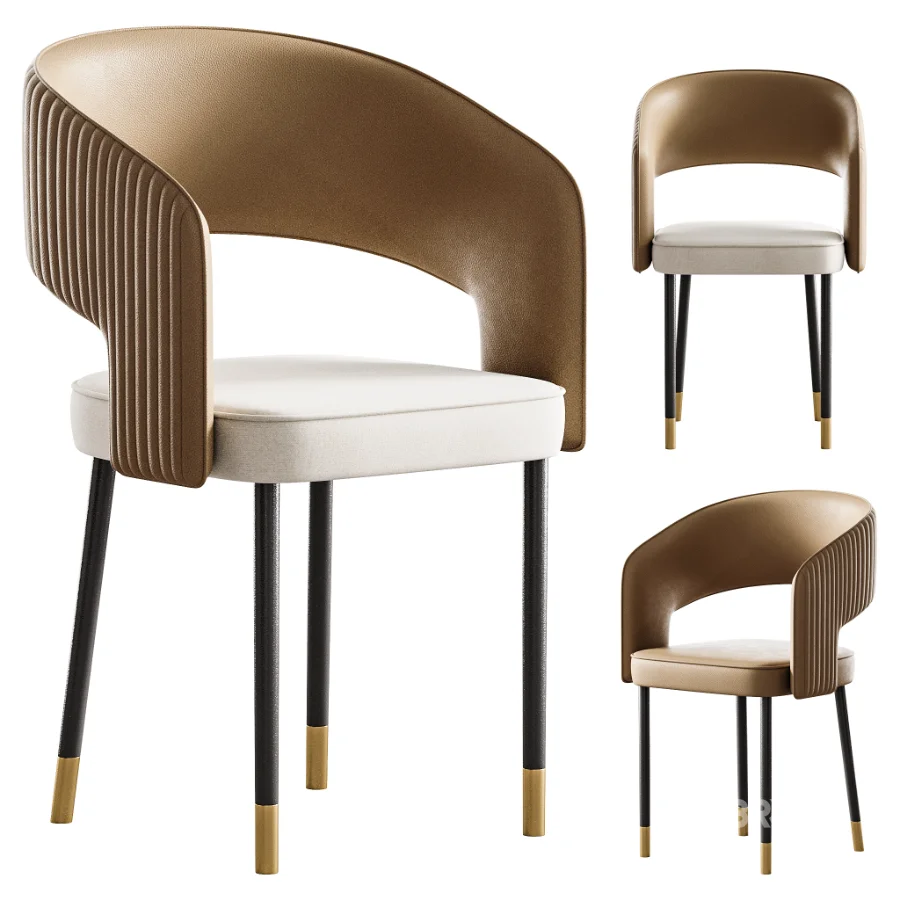 Casual Ventilated Back Arm Chair with Upholstered Armrest Image 1