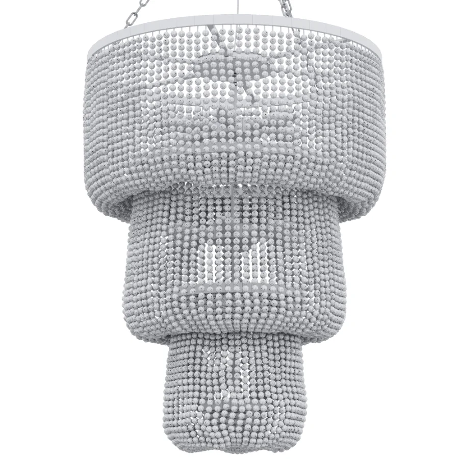 Amanda Light Beaded Tiered Chandelier Image 5
