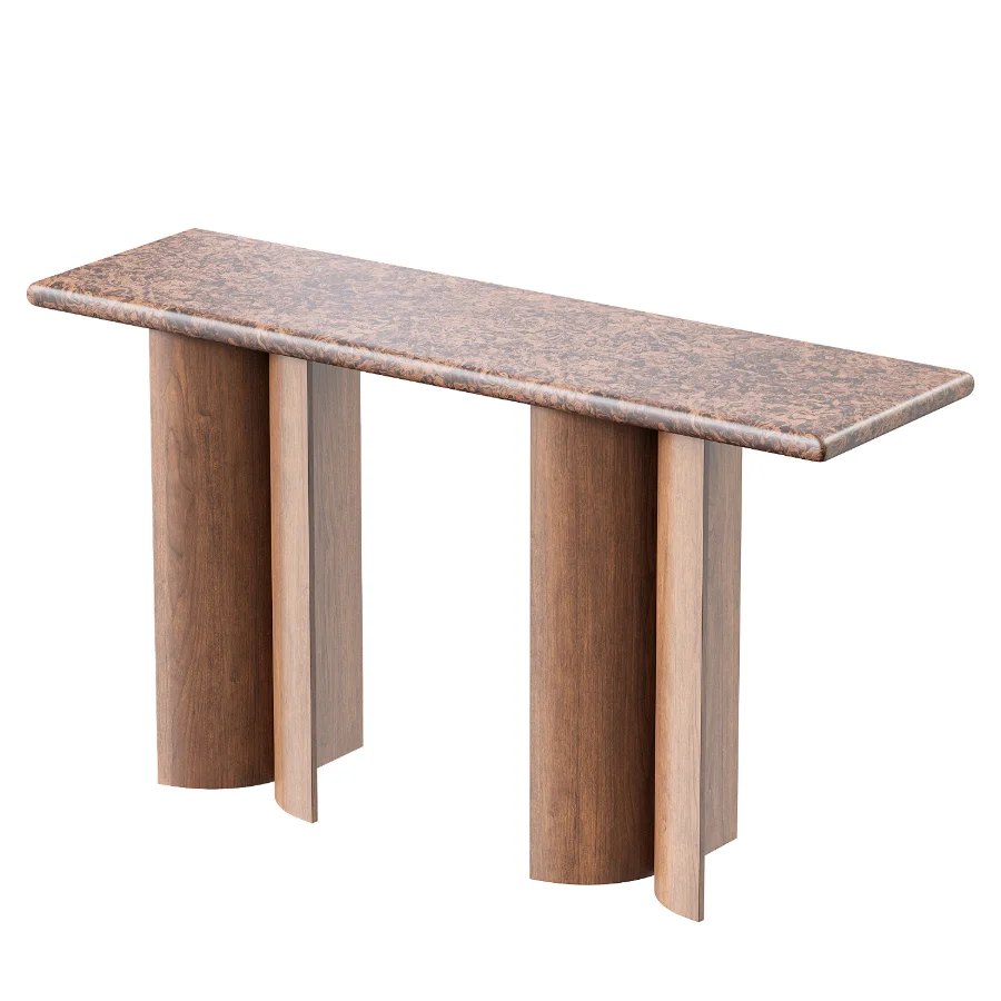 Marble Wood Ivory Console Image 4