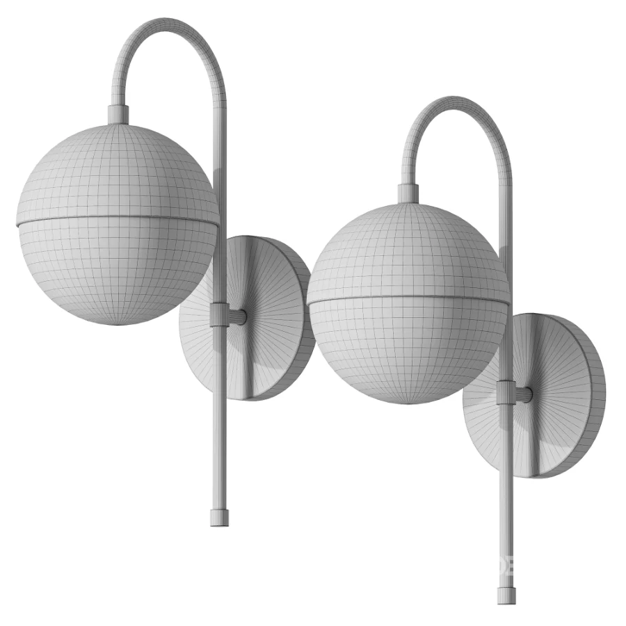 Powell Wall Sconce with Hooded White Globe Image 3