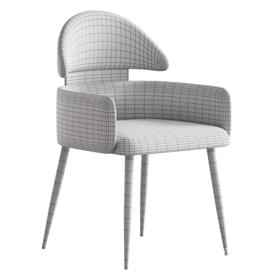 Contemporary Ink Steel Arm Chair Image 7
