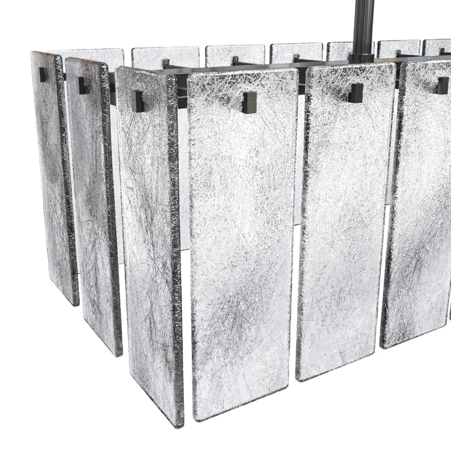Calamette Modern Glass Rectangular Chandelier Image 3