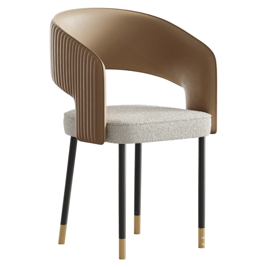 Casual Ventilated Back Arm Chair with Upholstered Armrest Image 5