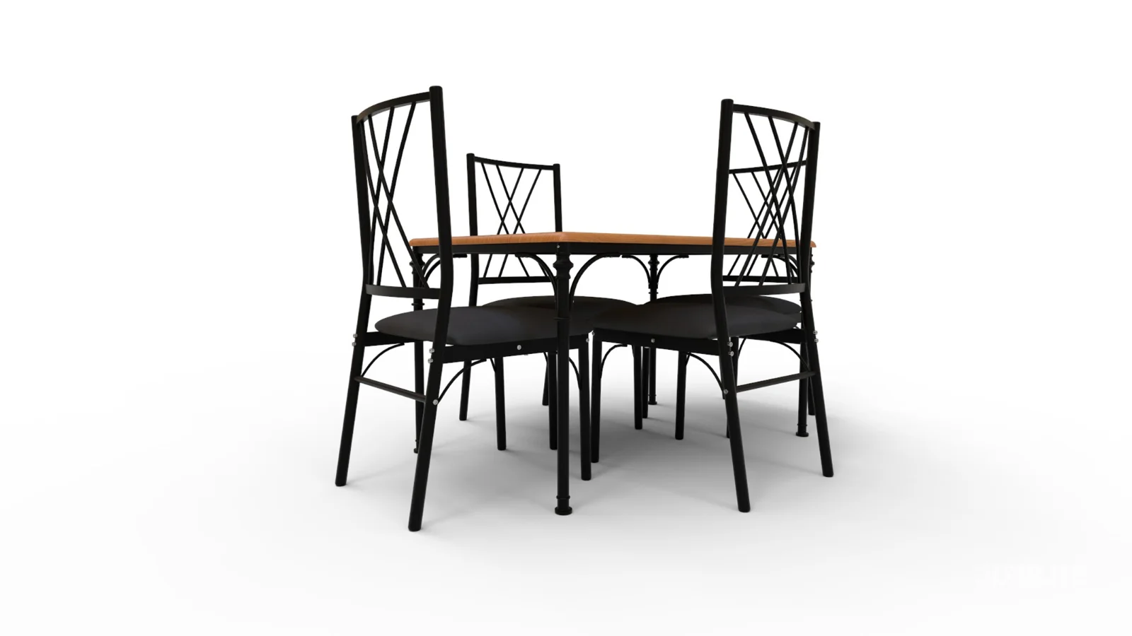 Kitchen Table and Chairs for 4 with Padded Seats Image 2