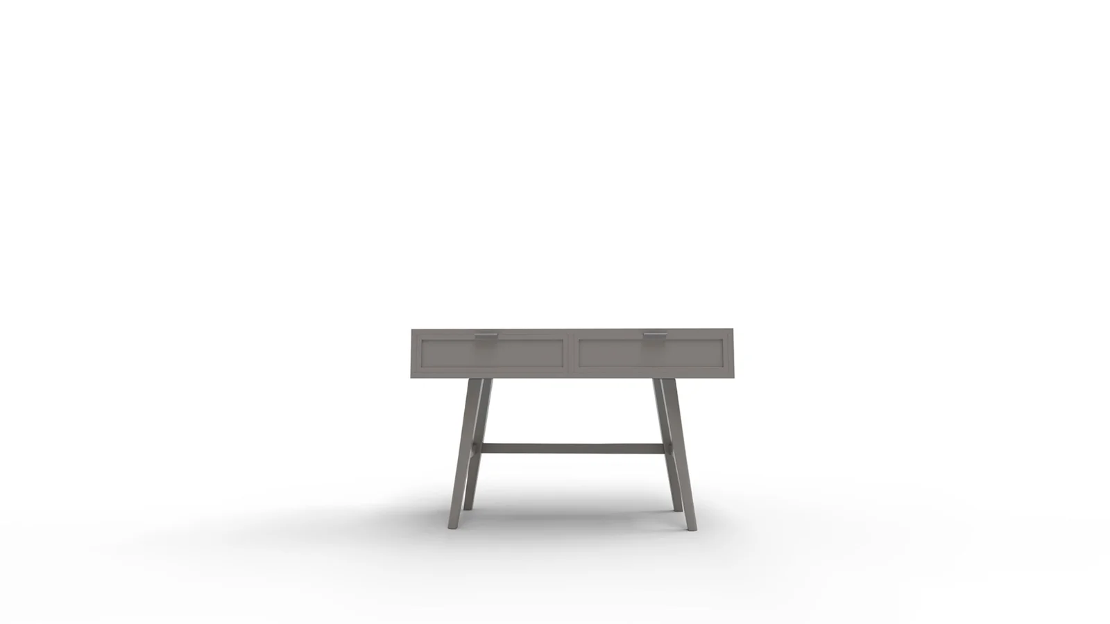 Two Drawer Cane Desk in Brown Wood Image 3