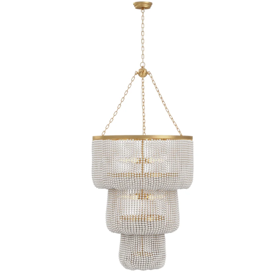 Amanda Light Beaded Tiered Chandelier Image 2