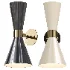 Cairo Mid Century Double Cone Brass Wall Light - Thumbnail 3