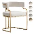 Faux Leather Dining Chairs Glam Style Open Back Armless Chair - Thumbnail 1