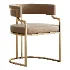 Faux Leather Dining Chairs Glam Style Open Back Armless Chair - Thumbnail 2