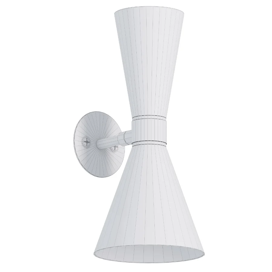 Cairo Mid Century Double Cone Brass Wall Light Image 2