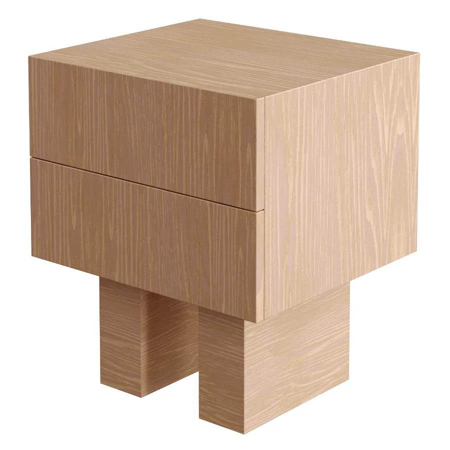 Bertu Nightstand Suelo Modern Oak Nightstand Image 4