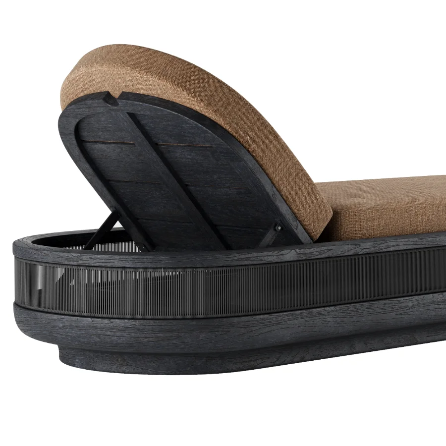 RH Brera Teak Adjustable Chaise Image 4