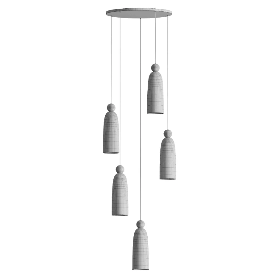 Figure Alabaster Pendant Lamp 5 heads Image 2