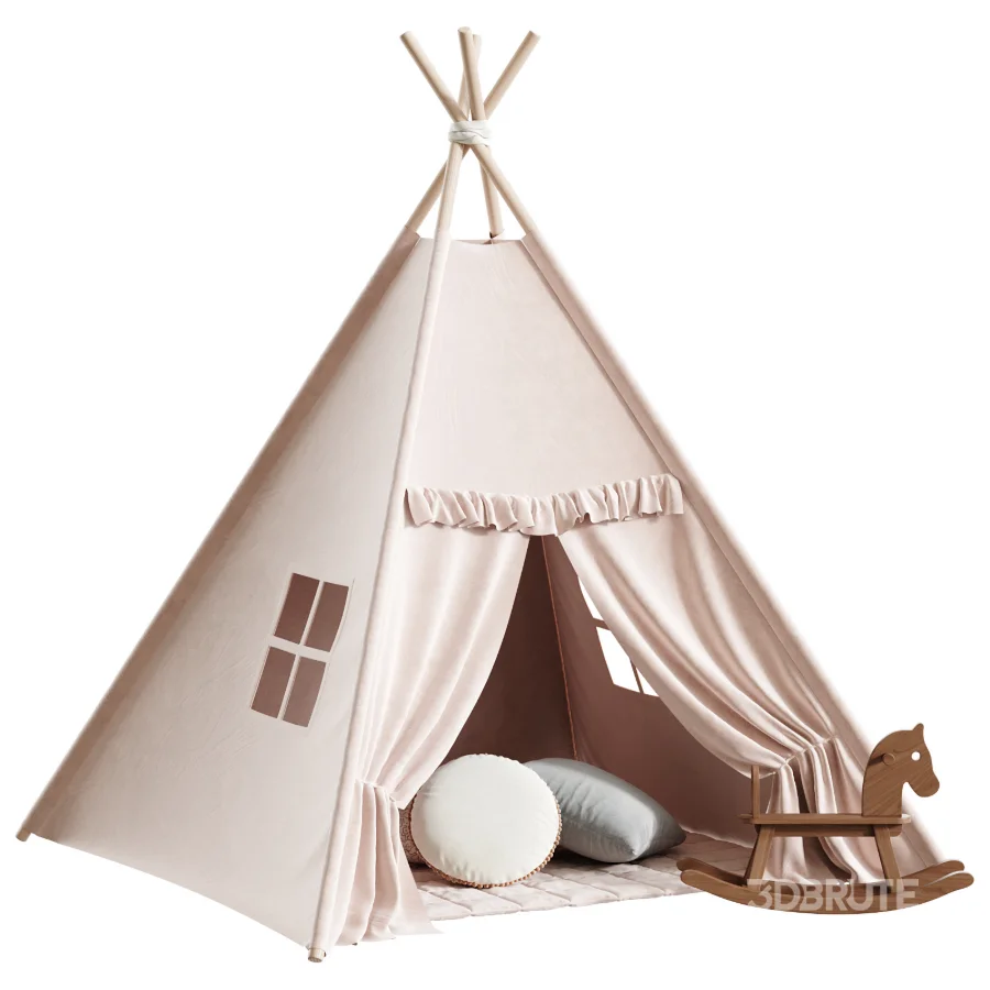 Kids Teepee Play Tent Set Image 2