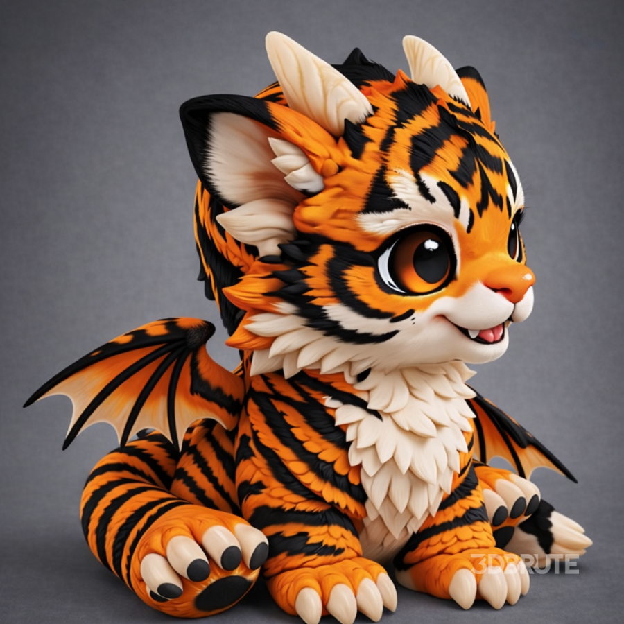 Cute Baby Tiger Dragon Image 1