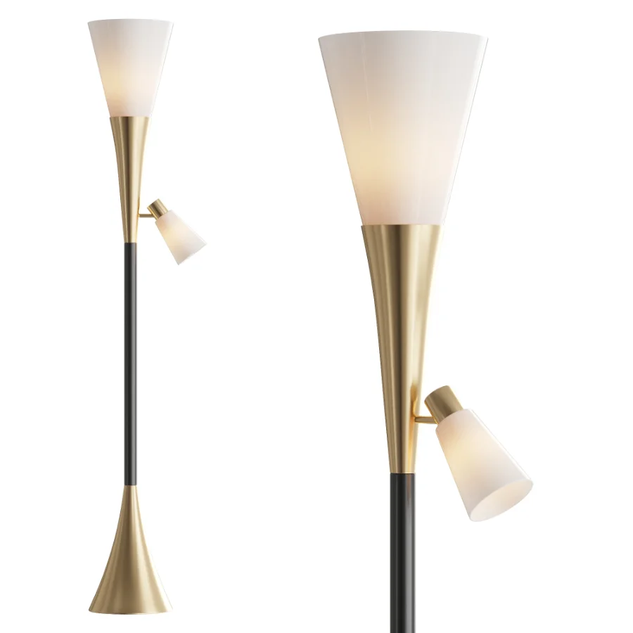 Possini Euro Fortuna Torchiere Floor Lamp Image 1