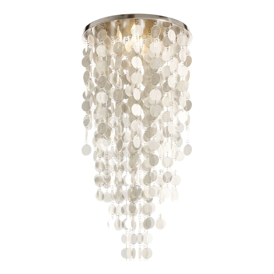 Verner Panton Fun Mother of Pearl Cascade Chandelier Denmark 1960s Image 3