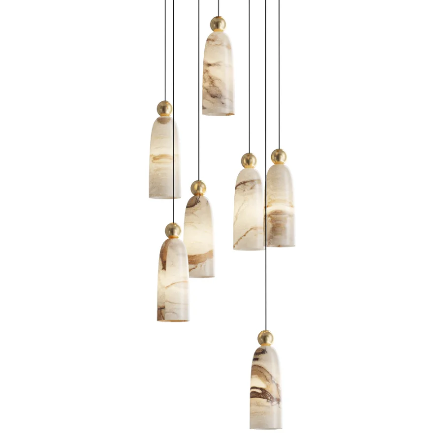 Figure Alabaster Pendant Lamp 7 heads Image 1