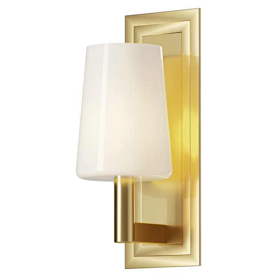 Fyn Wall Sconce 12 Aged Brass with Opal Glass Image 2