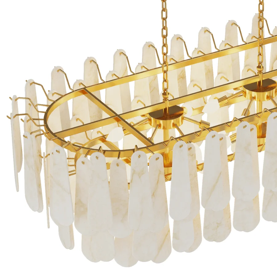Alabaster Chandelier Pendant Light Image 7