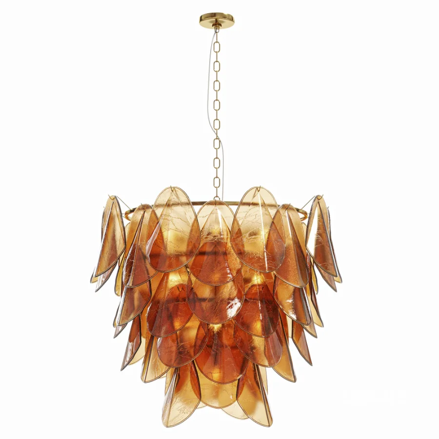 Magnolia Smoke White Glass Chandelier Image 3