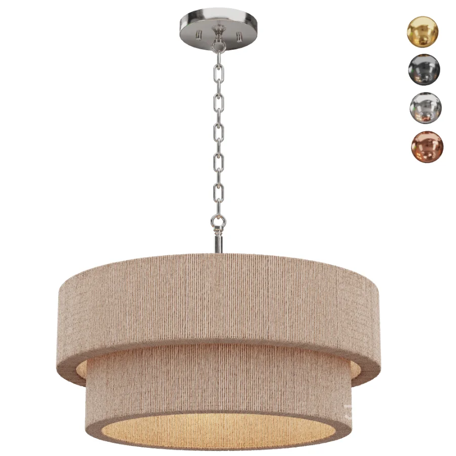Kalini Double Drum Convertible Chandelier Image 3