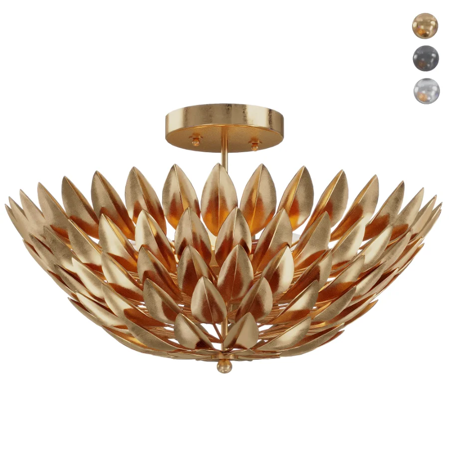 Olive Leaf Semi-Flush Ceiling Light Image 3