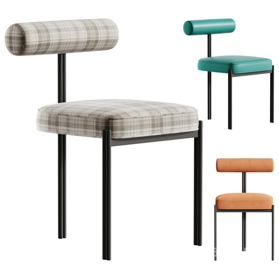 Glam Style Upholstered Dining Chair Image 1