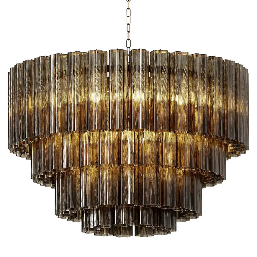Murano Glass Cylinder Chandelier Fumato EL152 Image 1