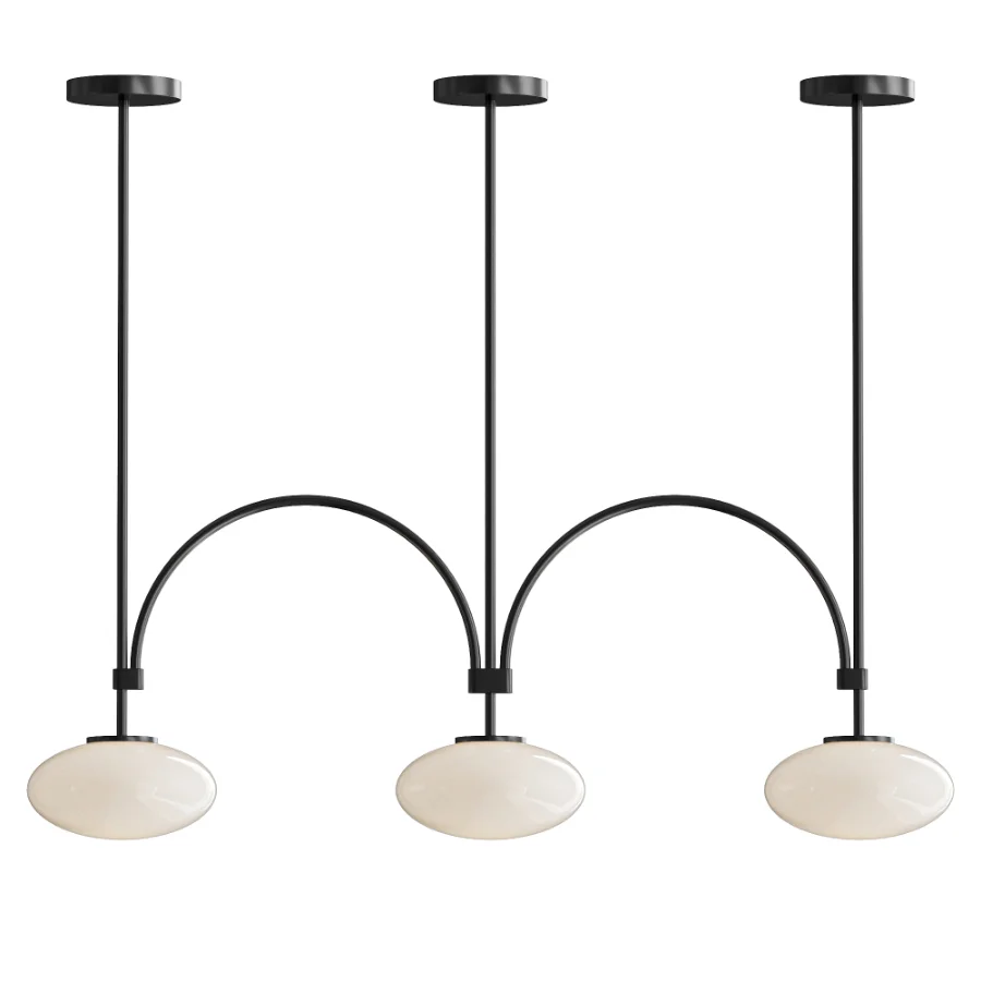 Milo Linear Brass Glass Pendant Lamp Image 1