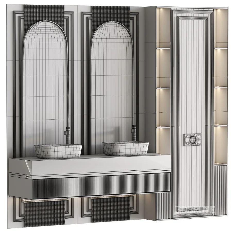 Bathroom furniture N052 in Neoclassic and Modern style Image 2