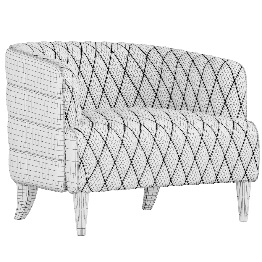 Magdelan brown tufted leather armchair Image 1