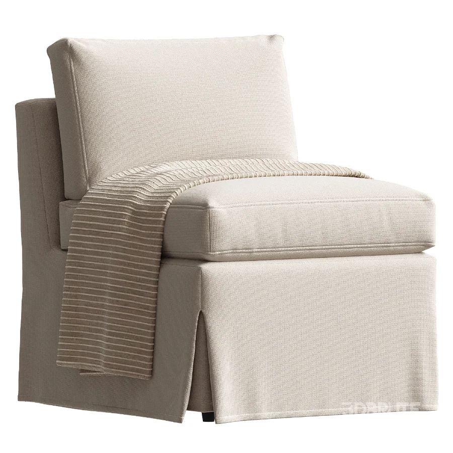 Fable Slipcover Dining Slipper Chair Beige Image 3