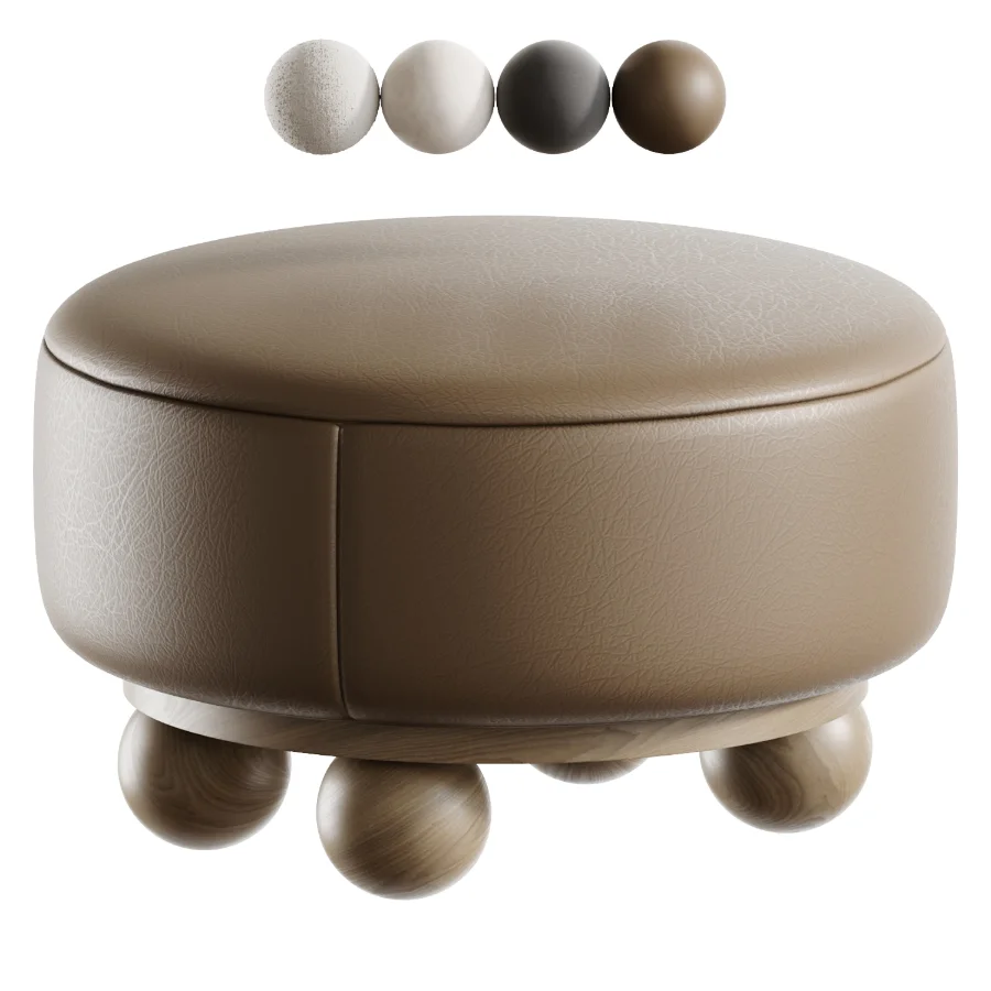 Form of Inspiration Pouf with Round Legs Image 3