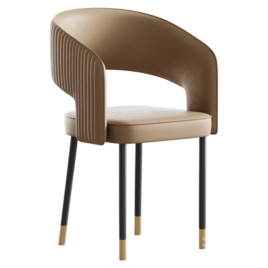 Casual Ventilated Back Arm Chair with Upholstered Armrest Image 6