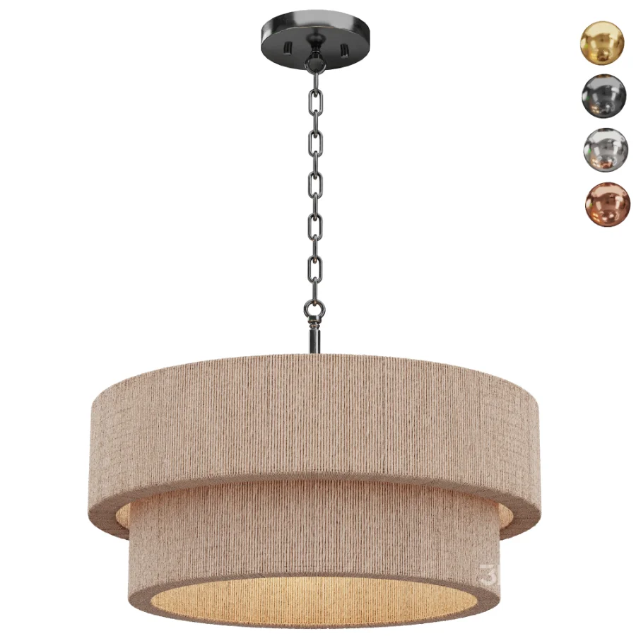 Kalini Double Drum Convertible Chandelier Image 1