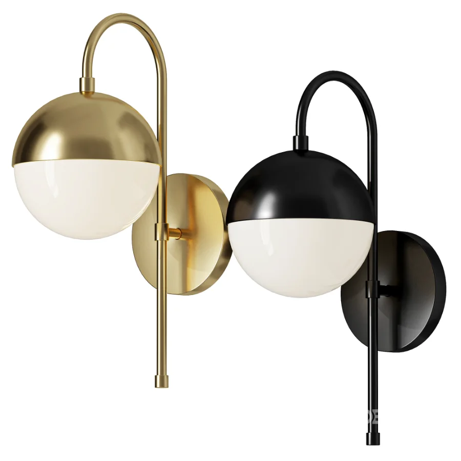 Powell Wall Sconce with Hooded White Globe Image 1
