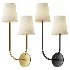 Greta Double Wall Sconce Satin Brass - Thumbnail 1