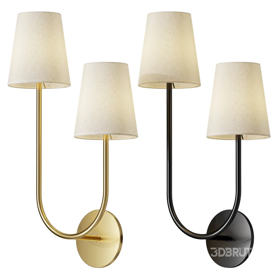 Greta Double Wall Sconce Satin Brass Image 1