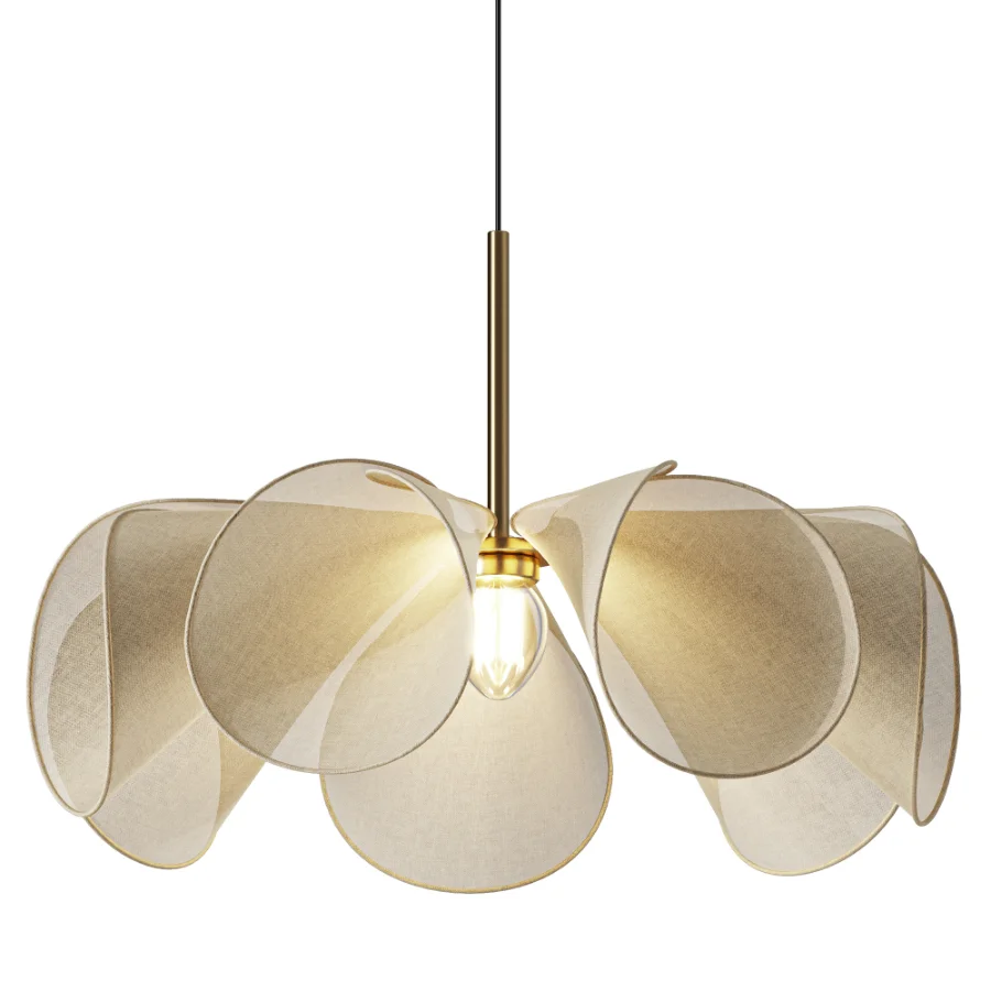 Fleur Flower Nordic Fabric Pendant Light Image 1