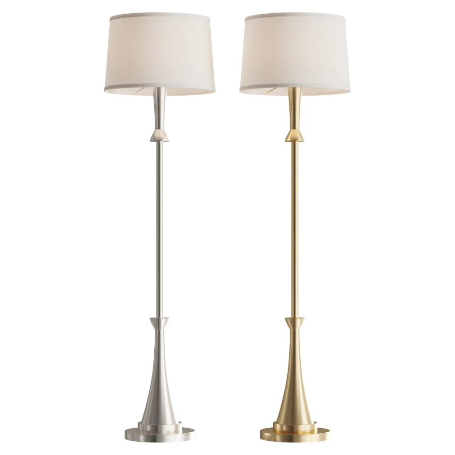 360 Lighting Karl Brushed Nickel Floor Lamp Image 1