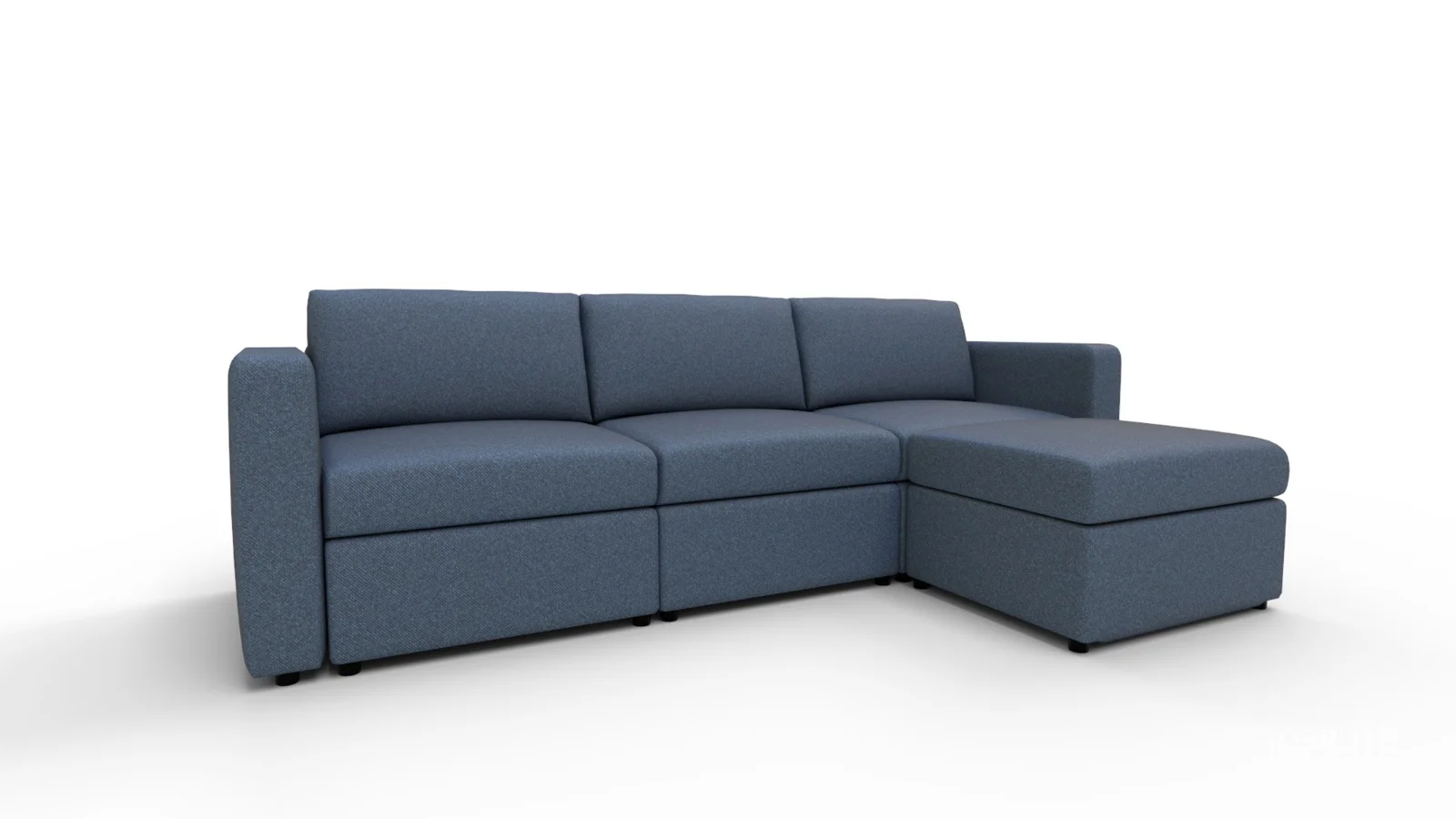 Sectional with Narrow Arm and Storage Ottoman Image 1