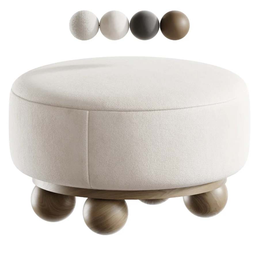 Form of Inspiration Pouf with Round Legs Image 1