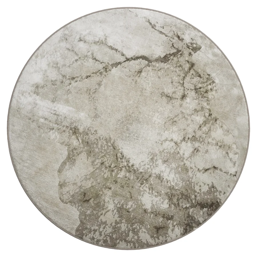 GD Silver Marble Round Rug Image 1