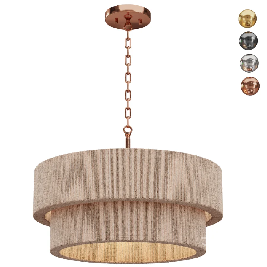 Kalini Double Drum Convertible Chandelier Image 5