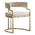Faux Leather Dining Chairs Glam Style Open Back Armless Chair - Thumbnail 3