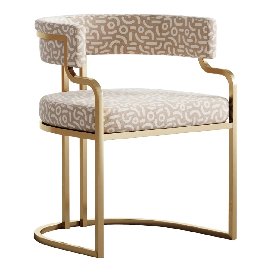 Faux Leather Dining Chairs Glam Style Open Back Armless Chair Image 3
