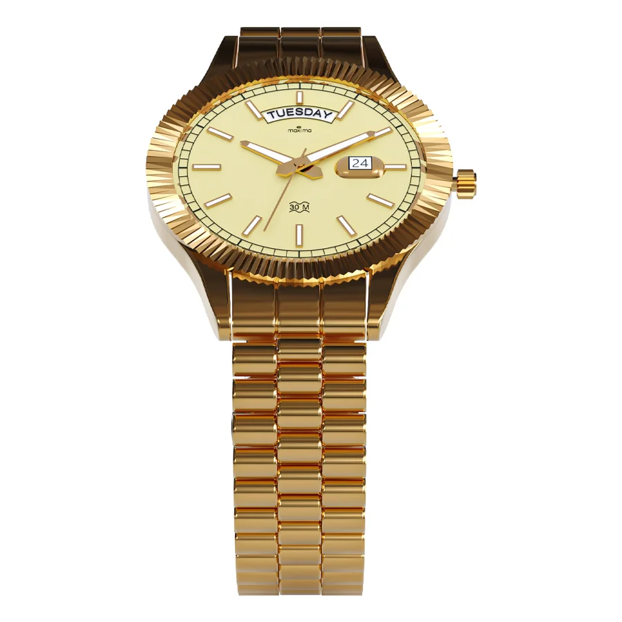 Maxima GOLD Men Gold Dial Analogue Watch Image 1