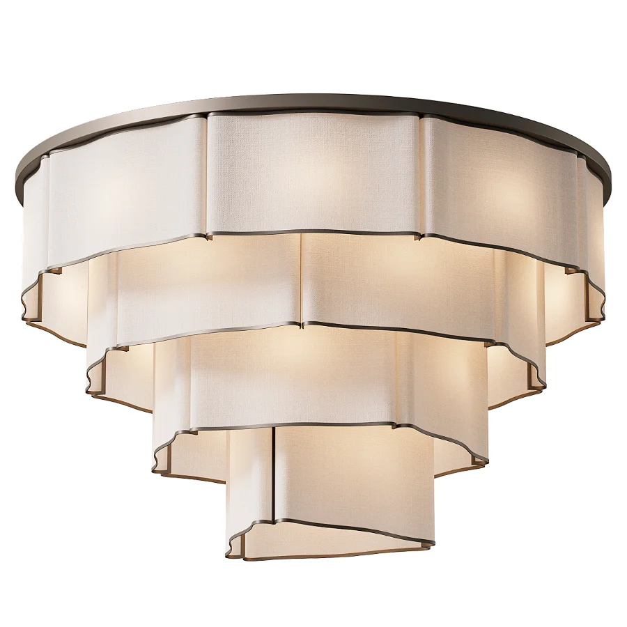 Modern Flush Mounted Chandelier Image 1