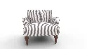 Traditional Accent Chair Denim Linen - Thumbnail 2